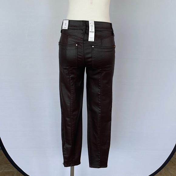 NWT WHBM MidRise Skinny Ankle Coated Cabernet 2R - Picture 7 of 16